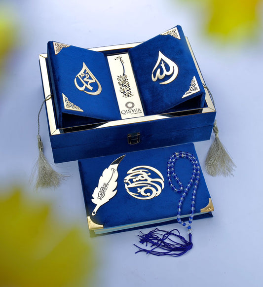 Quran Gift Set Velvet - Blue
