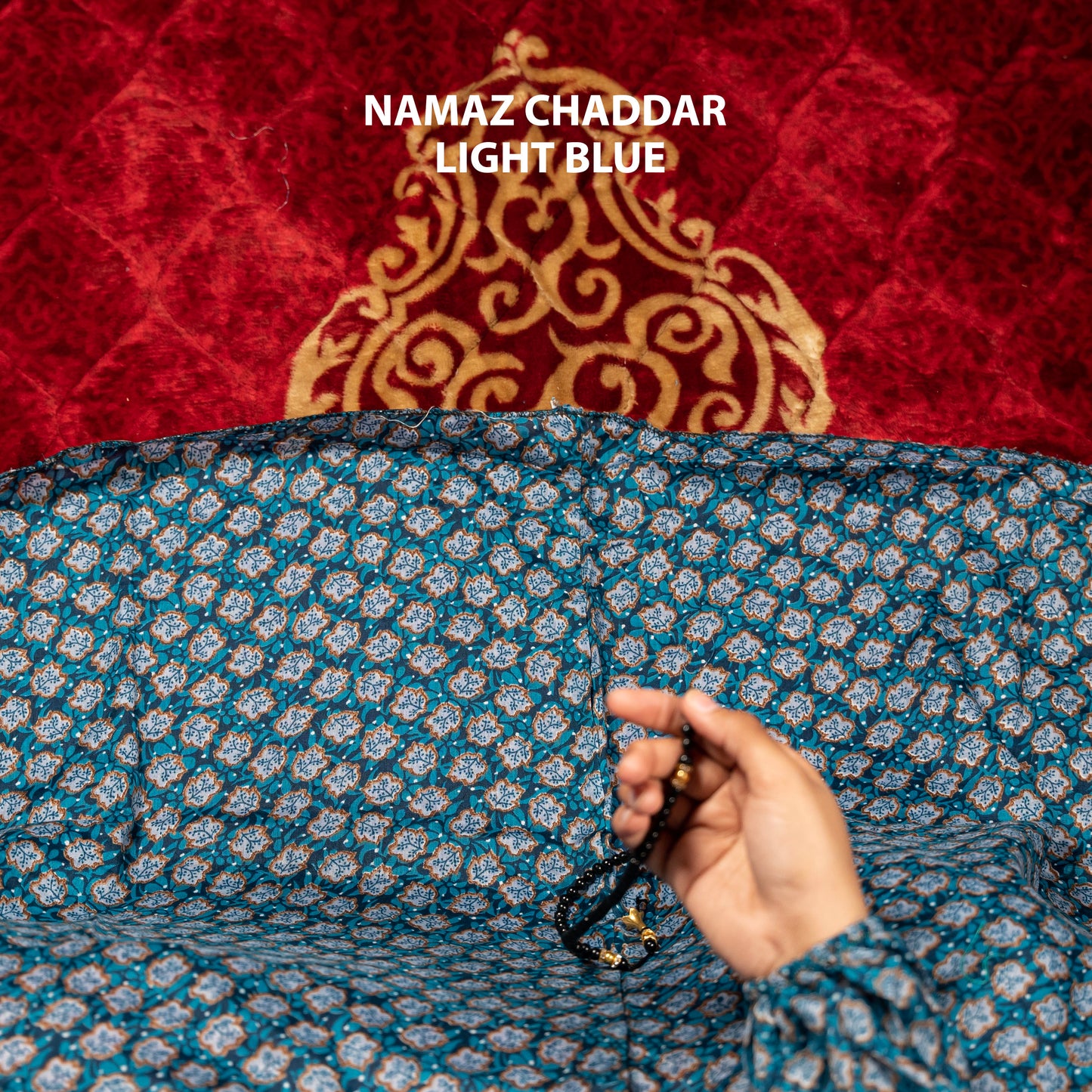 Namaz Chaddar With Sleeves - Light Blue