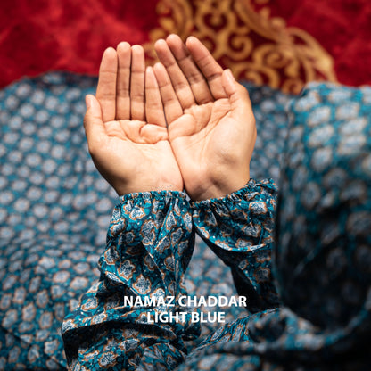 Namaz Chaddar With Sleeves - Light Blue